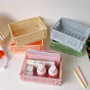 Plastic Storage Box Student Desktop Organizer Mini Foldable Storage Basket