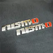 2x Silver Red nismo Big Chrome Metal Decal Badge Sticker Emblem AWD Engine Turbo (for: MG)