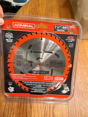 NEW ADMIRAL 7-1/4 INCH 40T FINE FINISH CIRCULAR SAW BLADE Unopened Fast Ship