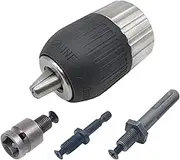 3/8-24UNF 2-13mm Keyless Half Metal Drill Chuck Quick Change Adapter SDS-Plus Shank 1/4inches Hex Square Fit Rotary Hammer Drill chuck(Chuck and Shank Set)