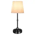 Portable Cordless Table Lamp USB Rechargeable Fabric Shade Desk Lamp (Black) Hot