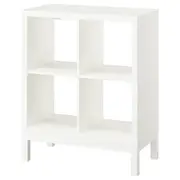KALLAX shelving unit with underframe, white/white, 77x94 cm