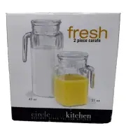 MADE IN ITALY CIRCLEWARE 21 OZ & 42 OZ SQUARE GLASS PITCHERS
