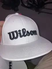 Wilson Golf Tour Flat Brim Adjustable Hat Cap - White / Black / Red
