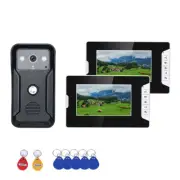 7'' LCD 2Monitors Video Intercom Door Phone RFID System With HD Doorbell Camera