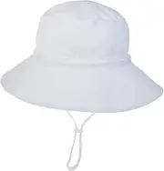 [FOMIYES] Breathable Comfortable Sun Hat for Toddlers Boys and Girls Outdoor Sun Protection Hat Adjustable Strap White