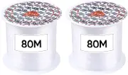 Crystal Clear Fishing Thread, 0.25MM × 80M Ultra-Strong Invisible Nylon Line Spools for Hanging Ornaments, Sewing, Crafts, Beading, and Jewelr
