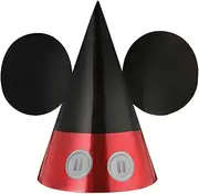 'Amscan Mickey Mouse Party Cone Hat | 7 1/4'' W x 6 1/2'' | 8 Pcs'