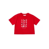 在飛比找momo購物網優惠-【FILA官方直營】KIDS 女童吸濕排汗短袖上衣-紅色(5
