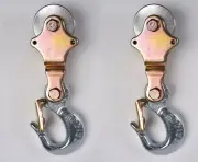 2xWire Rope Pulley Block 1 Ton Swivel Eye Hoist Hook Snatch Sheave Anodized