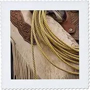 3dRose qs_93512_1 USA, Oregon, Seneca, Ponderosa Ranch. Cowboy Gear-US38 BJA0249-Jaynes Gallery-Quilt Square, 10 by 10-Inch