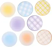 Ipetboom Mini Makeup Mirrors Set of 8 Portable Face Mirrors for Purse Striped Gradation Student Essential