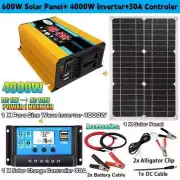 12V To 110V/220V Solar Panel System Battery Charge Controller 4000W Inverter Kit