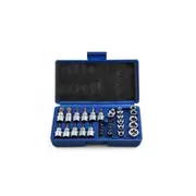 34x Socket Set Female Start Bit External Hex Torque Tool E4-E20 Case Set