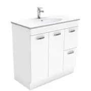 Fienza Rotondo Unicab 900 Vanity on Kickboard Gloss White ROT90NKWR