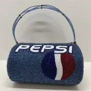 Vtg PEPSI COLA CAN BEADED PURSE HAND BAG CLUCH VERY RARE ONE OF A KIND HAND MADE