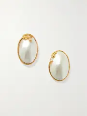 [Pacharee] Pacharee - Naga Gold-plated Pearl Earrings - One size One size Gold