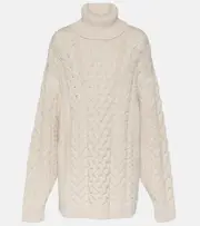 [Marant Etoile] Marant Etoile Jade cable-knit turtleneck sweater AU 12 white