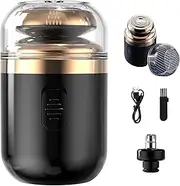 Capsule Razor,Portable Multifunctional Capsule Shaver,2 In 1 Capsule Mini Shaver Portable Electric Shaver,Washable Mini Electric Shavers for Men (Black)