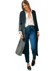 [Faherty] Jackson Sweater Duster Dress in Black