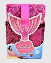 Mermaid Plush and Playful Kids Mermaid Tail Fleece Reversible Sequins.