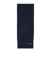 Knit wool scarf One size dark blue