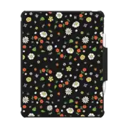 iPad Air 13-inch (M2/M3) Impact Folio Case Flower Power Black iPad Case by Martina Martian
