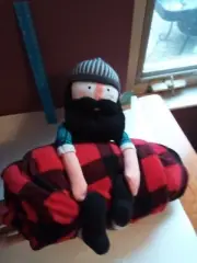Lumberjack Pillow Plush with Throw Blanket Set, Both Pieces, New w/Tags