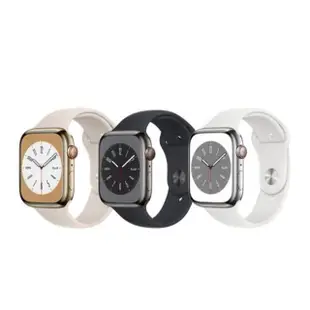 【Apple】Apple Watch S8 LTE版 41mm(不鏽鋼金屬錶殼搭配運動錶帶)