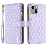 BINFEN COLOR BF Style-15 For iPhone 15 Wallet Phone Stand Shell Flip Case Leather Cover