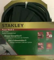 Stanley Power Block 8 Foot 3-Outlet Green Outdoor Extension Cord #56738