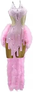 [JRUIA] Women's Latin Dance Dresses for Professional Competition Sparkling Tango Dancewear Tassel Cha Cha Salsa Costumes