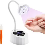 sumozo UV LED Nail Light for Gel Polish, Cordless Gel X Nail Lamp Rechargeable with 4 Timers LCD Display, Auto Sensor Flash Cure Lamp, Portable Mini Gooseneck Light Dryer for Home Nail DIY Manicure