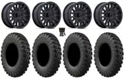 MSA Creed 15" Wheels Black 30" MotoRally Tires Polaris Ranger XP 9/1K