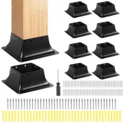 4x4 Post Base 10 Pcs, Inner Size 3.7"x3.7", Heavy Duty Powder-Coated, for Dec...