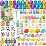 Prefilled Easter Eggs | Interactive Filling Eggs with Toys,Easter Theme Party Favors for Kids Girls Boys, Easter Basket Stuffers, Egg Smashing Toys