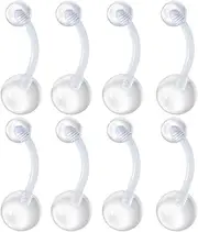 [CrazyPiercing] Colorful Belly Button Ring Retainer (8 PCS)