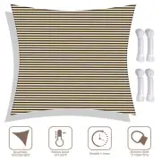 23x22Ft UV Block Rectangle Sun Shade Sail Canopy Outdoor Patio Pool Coffee+White