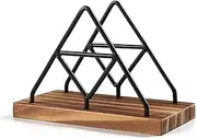 Vertical Napkin Holder | Wooden Base Standing Tissue Holders | Freestanding Napkin Dispenser Storage for Kitchen Dining Room Decor