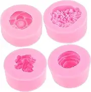 OHPHCALL 4Pcs Cake Silicone Mold Decor epoxy Resin Flower Chocolate Mold Silicone DIY Mold Flower molds Silicone Fondant Mold Flower DIY Mold DIY Tools Silica Gel Fondant Cake Aromatherapy