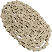 Bicycle Chain 116 Links Universal Single Speed High Strength Mountain Bike Derailleur Chain Outdoor Riding (Gold)