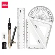 DELI School Drafting Compass 8 PCS Set Math Precision Drawing School Supplies