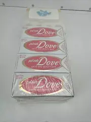 Vintage Pink Dove Bar Soap 4 Pack With Free Vanity Tray Rare HTF NOS New Sealed