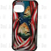 DAIZAG Case Compatible with for iPhone 12/13 (6.1), Red/White w/ Fish Design