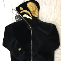 在飛比找蝦皮購物優惠-XL/ BAPE BLACK系列 黑金 鯊魚外套  FAUX