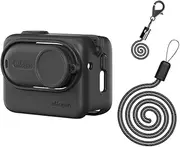Coyktonty Silicone Cover Set for Insta360 GO 3S, Protective Case Accessories for Insta360 GO 3S, Silicone case/Lost-Proof Strap/Neck Strap/Lens Cap-4in1 Set (Black)