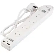 SANSAI PAD502USB 4 Way Powerboard With 2 USB Master Switch
