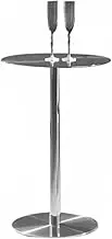 Bar Top Tall Table, Bistro Round Table Cocktail Table, Counter Height Dining Table with Large Stainless Steel Base, Freestanding Breakfast Desk, Pub Table(50x75cm/1.6x2.5ft)