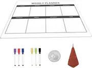 Parliky 1 Planning Board Dry Erase Refrigerator Organizer for Chores Reminders Sturdy Whiteboard with Markers Suction Cup Kitchen Supplies for Home