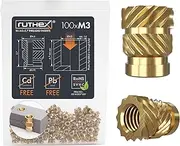 Ruthex Insert Nut M3 (100 Pieces) - M3x5.7 Brass Insert Nuts for Plastic - Heat or Ultrasonic Insertion in 3D Printer Parts
